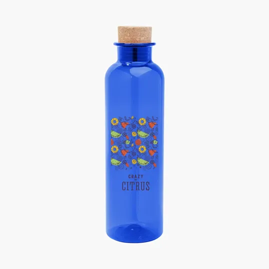 Maddie rPET Bottle with Cork Lid, 22 oz — view 3