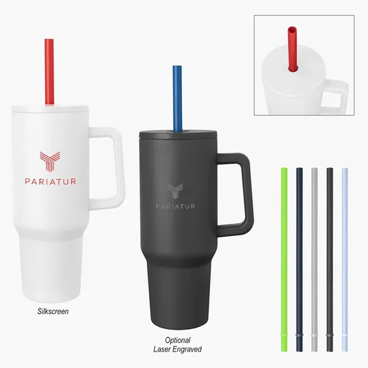 Intrepid 40 oz. Stainless Steel Tumbler with Handle — view 3