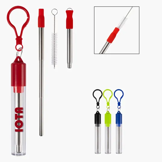 Collapsible Stainless Steel Straw Kit