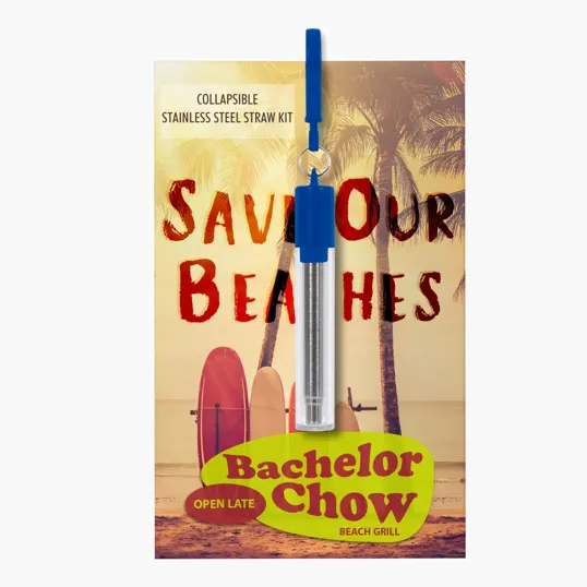 Greeting Card With Collapsible Stainless Steel Straw Kit — view 3