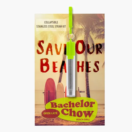 Greeting Card With Collapsible Stainless Steel Straw Kit — view 4