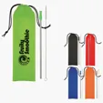 Stainless Steel Straw Kit with Silicone Tip and Travel Pouch