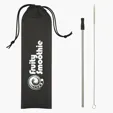 Stainless Steel Straw Kit with Silicone Tip and Travel Pouch — view 2