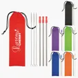 Stainless Steel Straw Kit, 3-Pack with Silicone Tips and Travel Pouch
