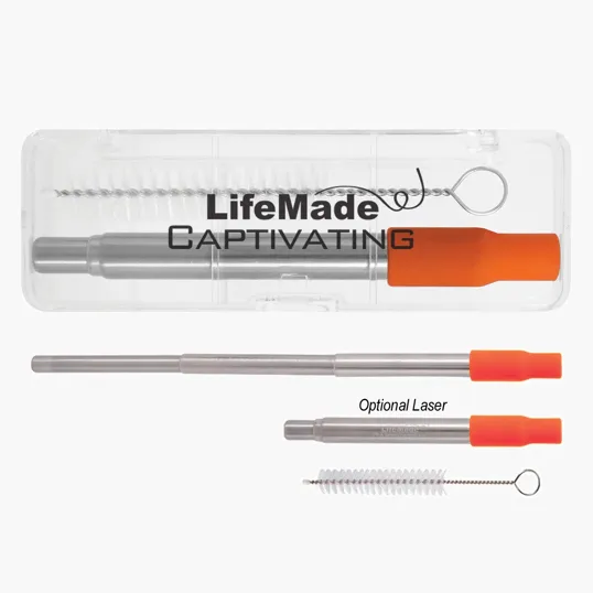 Hurley Collapsible Stainless Steel Straw in Travel Case — view 3