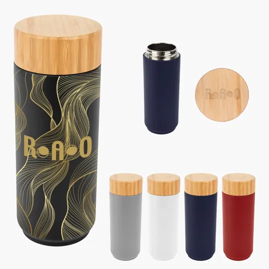 Lexington Stainless Steel Bottle with Bamboo Lid, 16 oz