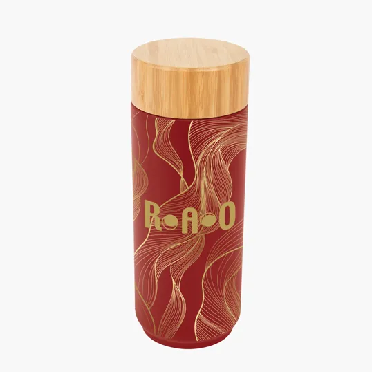 Lexington Stainless Steel Bottle with Bamboo Lid, 16 oz — view 2