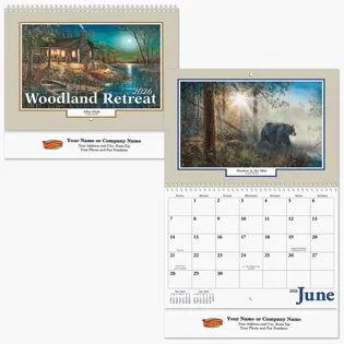 Picture For Full Color Woodland Retreat Spiral Wall Calendar
