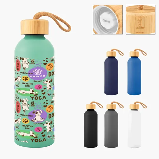 Blaire Recycled Aluminum Bottle with Bamboo Lid, 25 oz