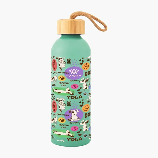 Blaire Recycled Aluminum Bottle with Bamboo Lid, 25 oz — view 5