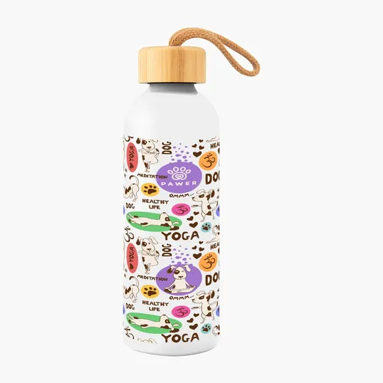 Blaire Recycled Aluminum Bottle with Bamboo Lid, 25 oz — view 7