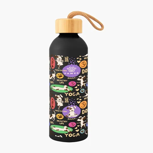 Blaire Recycled Aluminum Bottle with Bamboo Lid, 25 oz — view 2