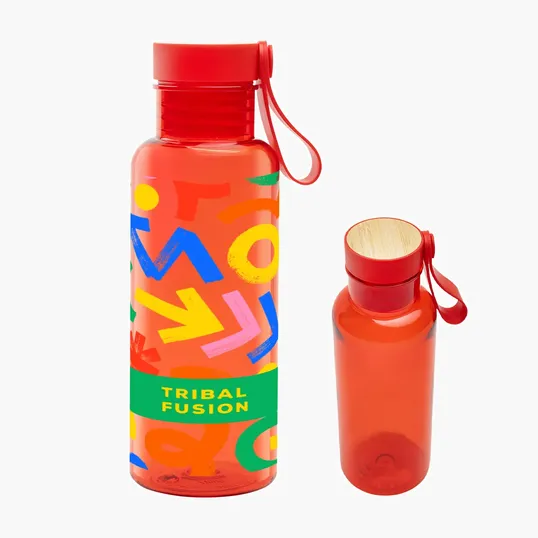 20 oz. Full Color Cade rPET Bottle with Bamboo Accent Lid — view 5