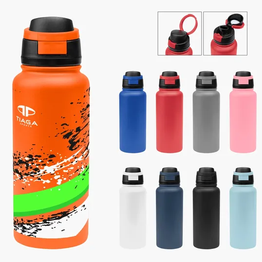 32 oz. Recycled Stainless Steel Bottle with Pop Sip Lid