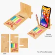 Bamboo Phone Holder with Sticky Flags — view 2