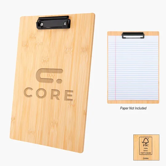 Bamboo Clipboard with Spring Loaded Clip