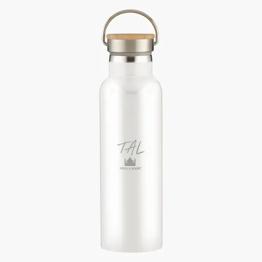 Tipton Recycled Stainless Steel Bottle with Bamboo Lid, 21 oz — view 2