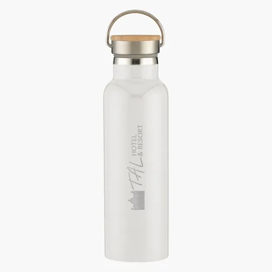 Tipton Recycled Stainless Steel Bottle with Bamboo Lid, 21 oz — view 3