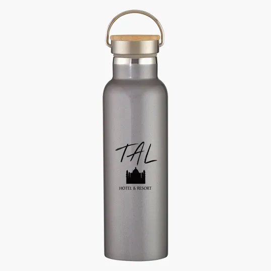 Tipton Recycled Stainless Steel Bottle with Bamboo Lid, 21 oz — view 5