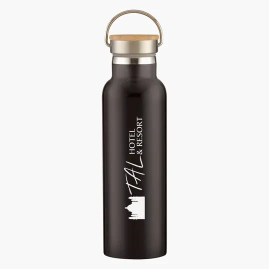Tipton Recycled Stainless Steel Bottle with Bamboo Lid, 21 oz — view 15