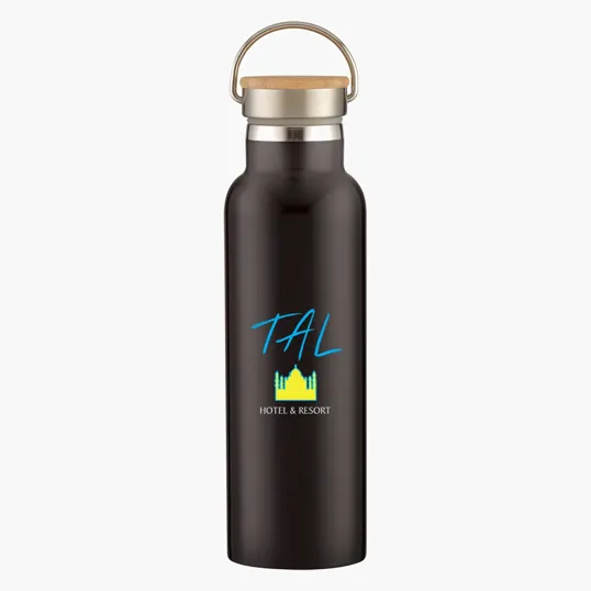 Tipton Recycled Stainless Steel Bottle with Bamboo Lid, 21 oz — view 6