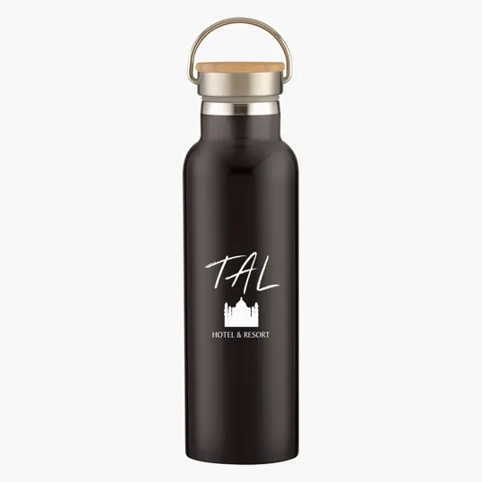 Tipton Recycled Stainless Steel Bottle with Bamboo Lid, 21 oz — view 8