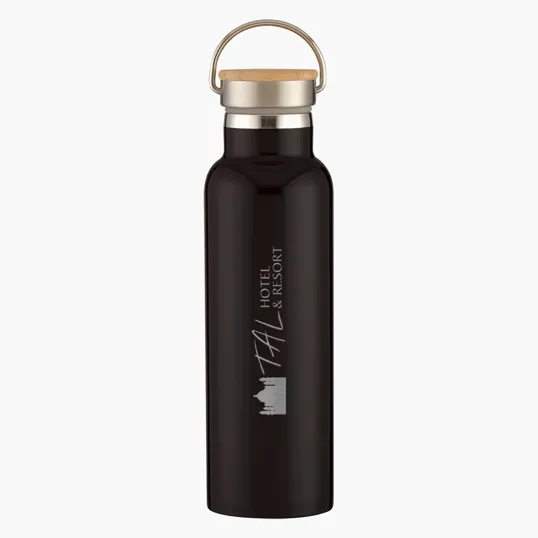 Tipton Recycled Stainless Steel Bottle with Bamboo Lid, 21 oz — view 9