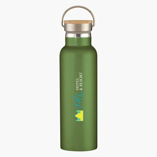 Tipton Recycled Stainless Steel Bottle with Bamboo Lid, 21 oz — view 18