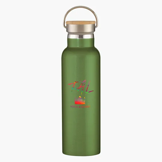 Tipton Recycled Stainless Steel Bottle with Bamboo Lid, 21 oz — view 17