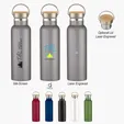 Tipton Recycled Stainless Steel Bottle with Bamboo Lid, 21 oz — view 13