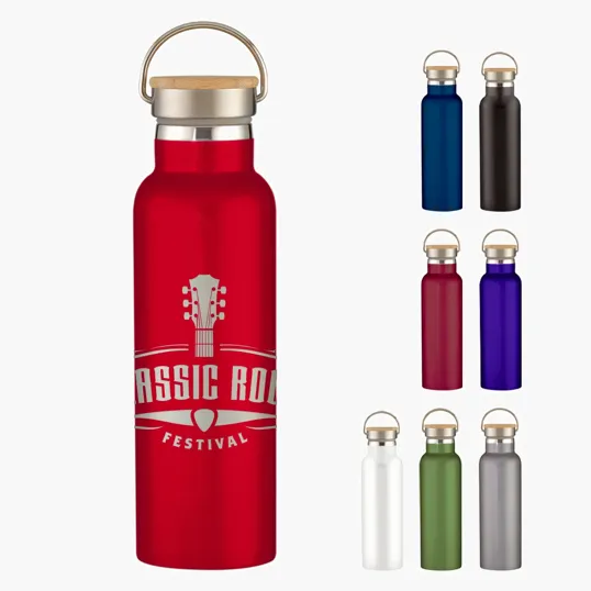 Tipton 21 oz. Stainless Steel Bottle with Bamboo Lid