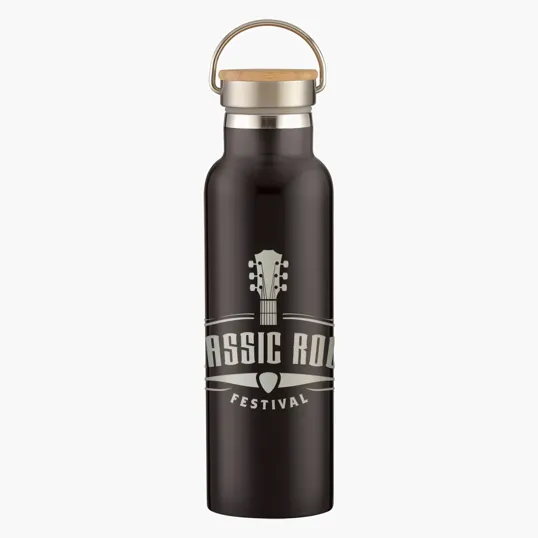 Tipton 21 oz. Stainless Steel Bottle with Bamboo Lid — view 2