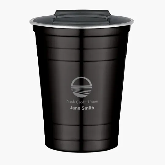 16 oz. Stainless Steel Cup with Spill-Resistant Lid — view 2