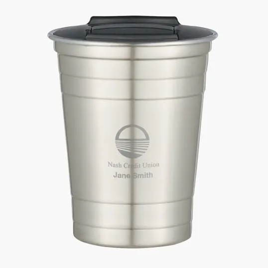 16 oz. Stainless Steel Cup with Spill-Resistant Lid — view 4