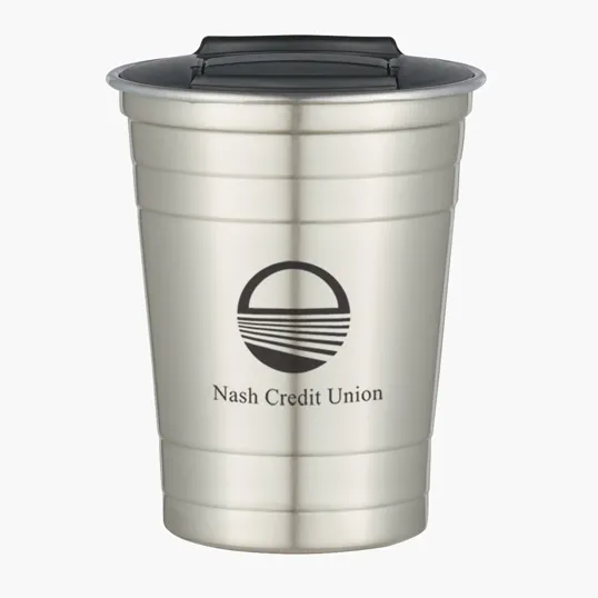 16 oz. Stainless Steel Cup with Spill-Resistant Lid — view 7
