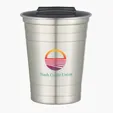 16 oz. Stainless Steel Cup with Spill-Resistant Lid — view 3