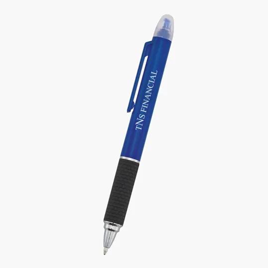 Sayre Highlighter Pen with Ballpoint and Rubber Grip — view 2