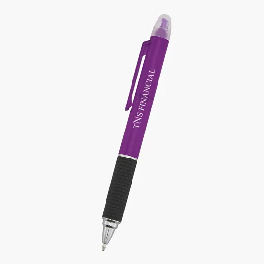 Sayre Highlighter Pen with Ballpoint and Rubber Grip — view 4