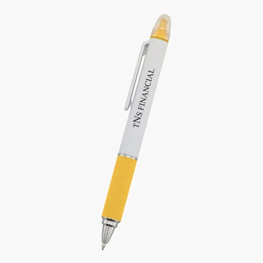 Sayre Highlighter Pen with Ballpoint and Rubber Grip — view 7