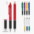 Sayre Highlighter Pen with Ballpoint and Rubber Grip