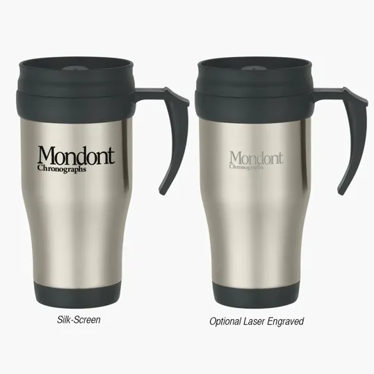 16 Oz. Stainless Steel Slide Action Travel Mug — view 3