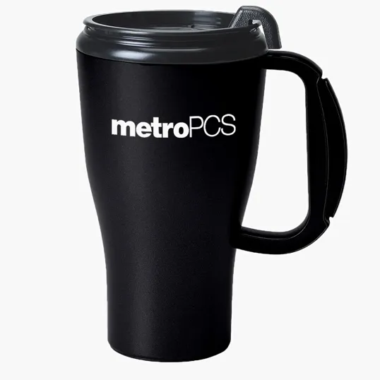 Omega 16 oz. Double Wall Mug with Slider Lid — view 2