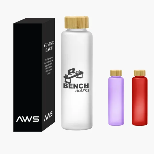 Belle Glass Bottle with Bamboo Lid, 20 oz