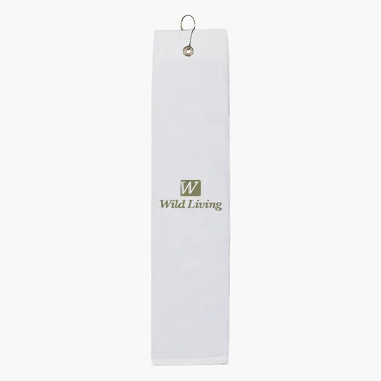 Folded Golf Towel with Metal Grommet and Hook — view 4