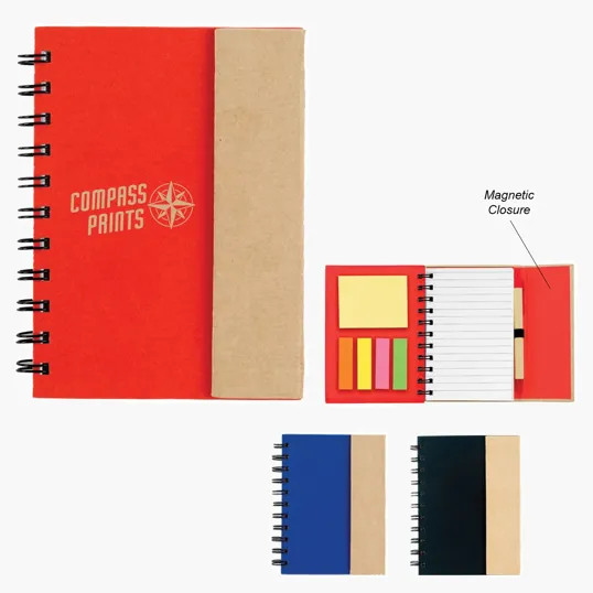 Small Spiral Notebook with Sticky Notes and Flags