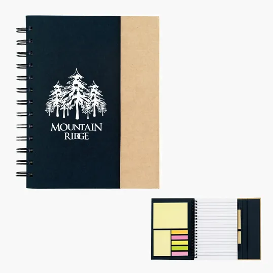 Spiral Notebook with Sticky Notes and Flags — view 2