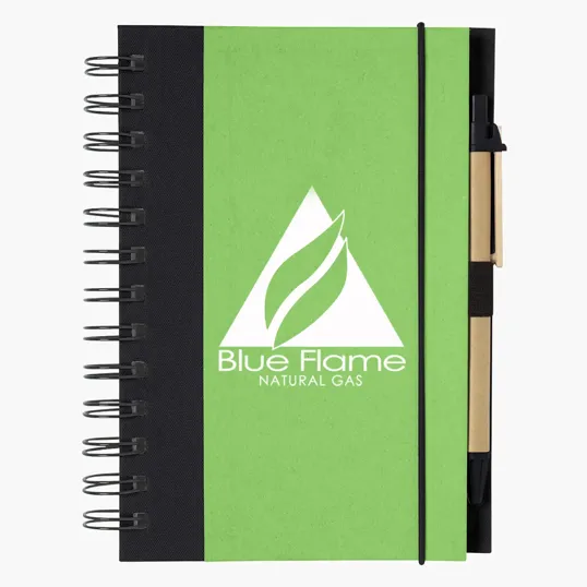 Eco-Inspired Spiral Notebook & Pen — view 5