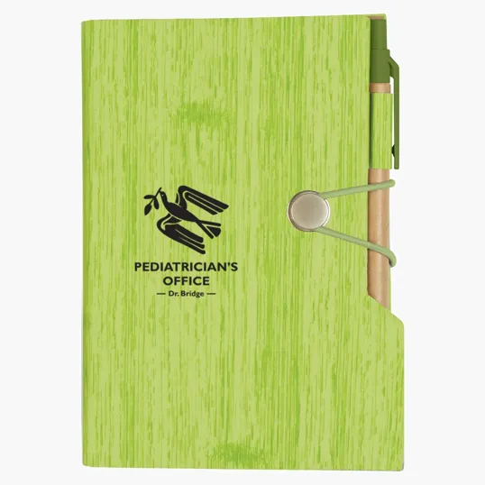 Woodgrain Look Notebook with Sticky Notes and Flags — view 4