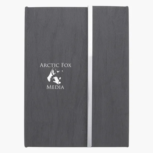 Woodgrain Padfolio with Sticky Notes and Flags — view 2