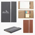 Woodgrain Padfolio with Sticky Notes and Flags — view 3